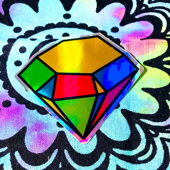 Jewel Gem Metallic Prismatic Reflective Single Decor Sticker - Picture 1 of 11